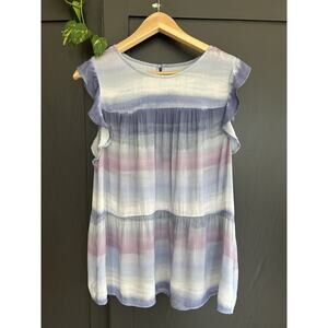 Cloth & Stone Anthropologie Ombré Tiered Blouse XL